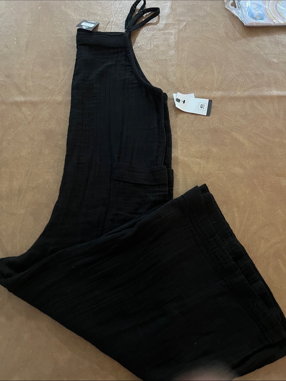 Rip Curl Black Cropped Linen-Blend Jumpsuit